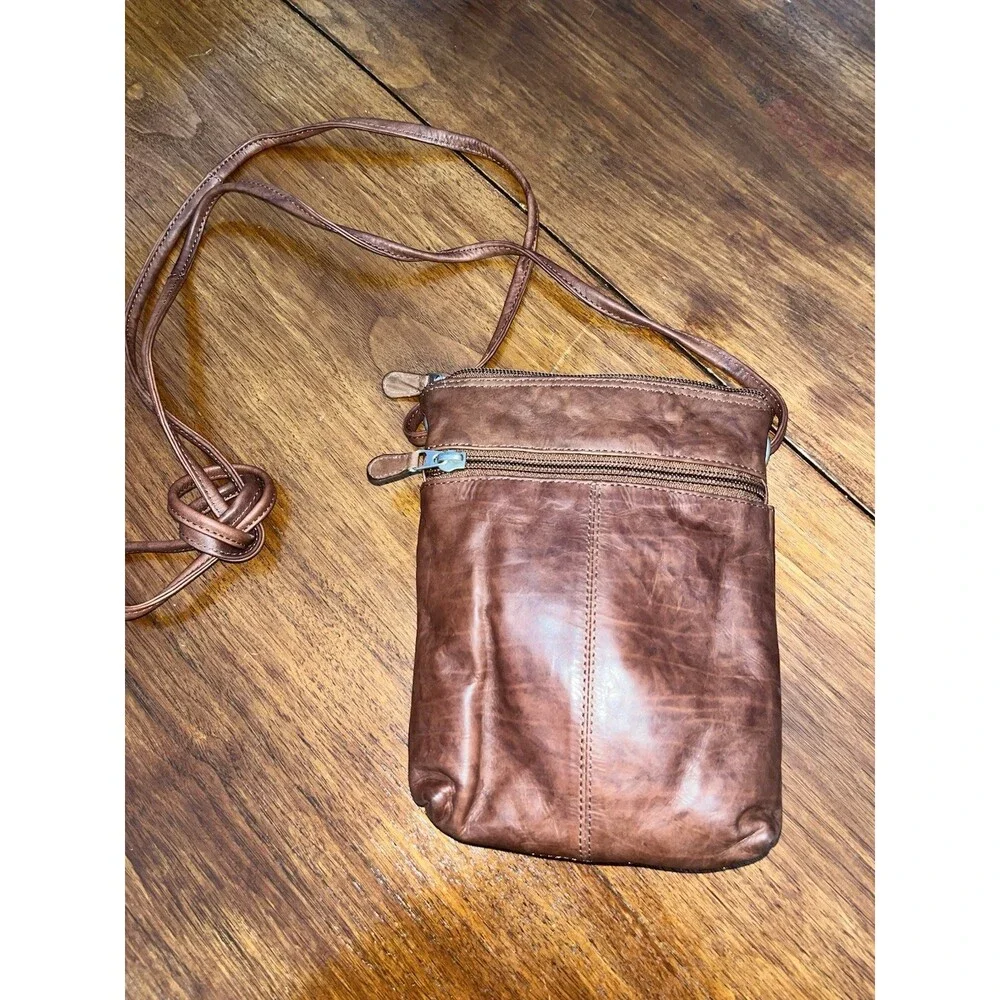BROWN  100% Genuine Leather Crossbody Bag Shoulder Purse